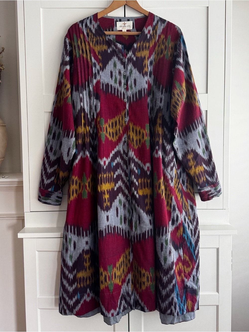 Translate Handwoven Ikat India Dress Size Large